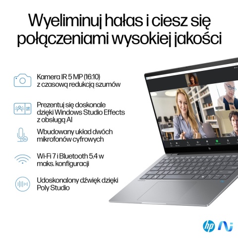 Dotykowy HP OmniBook X 14 2.2K IPS Snapdragon X Elite X1E-78-100 12-rdzeni 32GB LPDDR5x 1TB SSD NVMe Windows 11