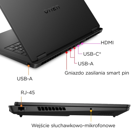 HP OMEN 17 FullHD IPS 144Hz AMD Ryzen 7 8845HS 8-rdzeni 16GB DDR5 512GB SSD NVMe NVIDIA GeForce RTX 4070 8GB