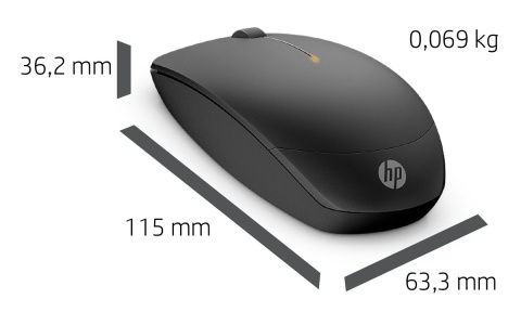 Mysz bezprzewodowa HP 235 Slim czarna odbiornik USB-A 2.4GHz 3 przyciski 4E407UT