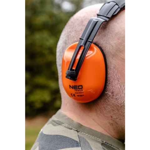 Nauszniki przeciwhałasowe SNR 25 dB Regulacja sprężyny dociskowej Certyfikat CE NEO TOOLS 97-561
