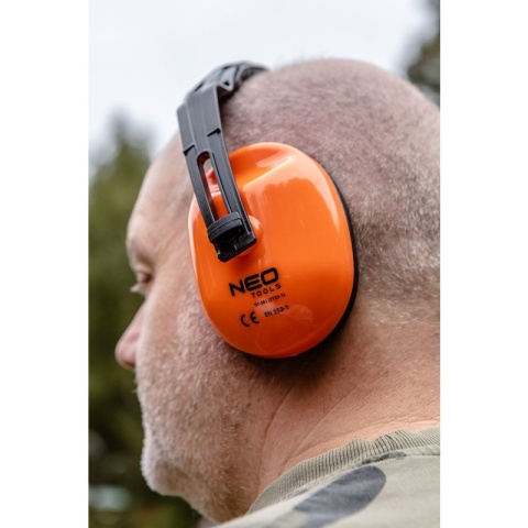 Nauszniki przeciwhałasowe SNR 25 dB Regulacja sprężyny dociskowej Certyfikat CE NEO TOOLS 97-561