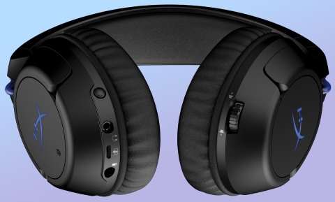 Słuchawki bezprzewodowe gamingowe nauszne HyperX Cloud Flight Wireless czarno-niebieskie dedykowane do PS4, PS5 i PC 4P5H6AA