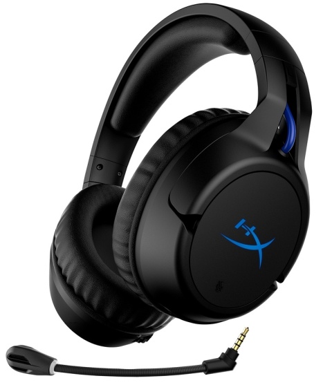 Słuchawki bezprzewodowe gamingowe nauszne HyperX Cloud Flight Wireless czarno-niebieskie dedykowane do PS4, PS5 i PC 4P5H6AA