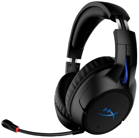Słuchawki bezprzewodowe gamingowe nauszne HyperX Cloud Flight Wireless czarno-niebieskie dedykowane do PS4, PS5 i PC 4P5H6AA