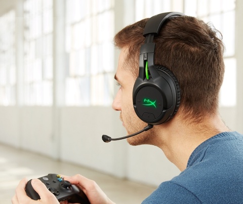 Słuchawki bezprzewodowe gamingowe nauszne HyperX CloudX Flight Wireless czarno-zielone dedykowane do Xbox i PC 4P5J6AA