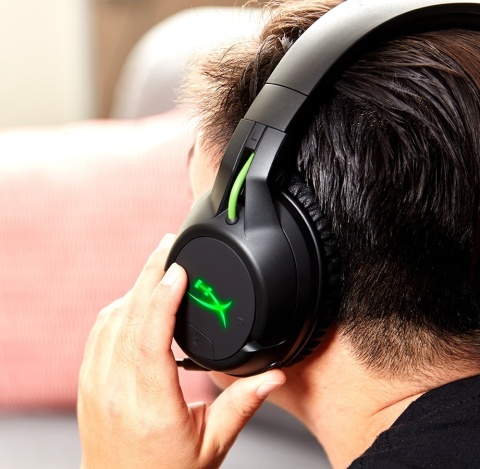 Słuchawki bezprzewodowe gamingowe nauszne HyperX CloudX Flight Wireless czarno-zielone dedykowane do Xbox i PC 4P5J6AA