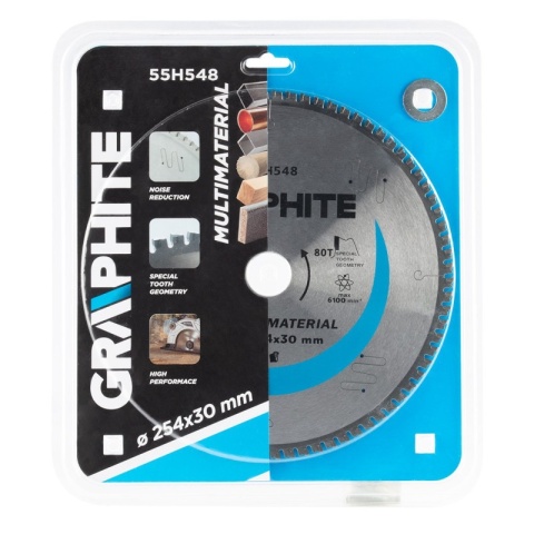 Tarcza do pilarki widiowa 254 mm x 30 mm 80 zębów uniwersalna GRAPHITE 55H548