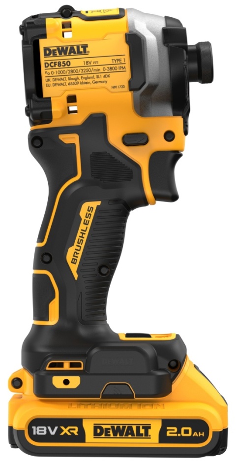 ZAKRĘTARKA UDAROWA 18V 2x2,0 Ah zestaw z walizką narzędzia akumulatorowe DEWALT DCF850D2T