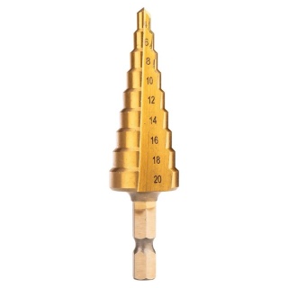 Zestaw wierteł stopniowych stopniowe stożkowe HSS TiN 3-20mm HEX 3 szttuki NEO TOOLS 08-948