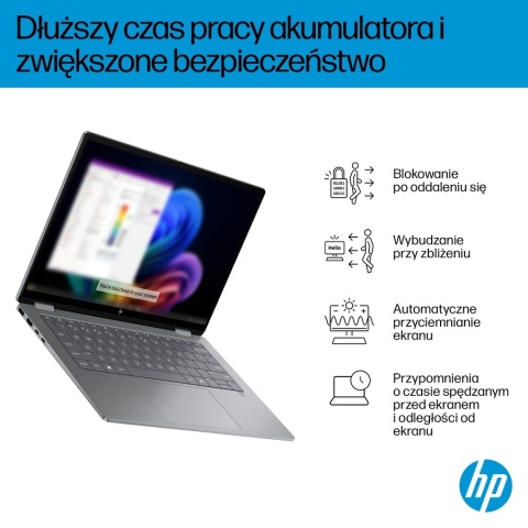 Dotykowy HP OmniBook X Flip 14 Next Gen AI 3K OLED 120Hz AMD Ryzen AI 7 350 8-rdzeni 16GB LPDDR5x 1TB SSD NVMe Win11 Active Pen