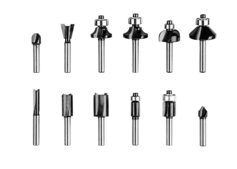 FREZY DO DREWNA trzpień 6mm zestaw 12 szt KASETKA Z TWORZYWA 60H008 VERTO