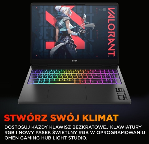 HP OMEN MAX Gaming 16 WQXGA IPS 240Hz Intel Core Ultra 7 255HX 20-rdzeni 32GB DDR5 1TB SSD NVIDIA RTX 5070 Ti 12GB Windows 11