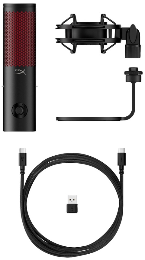 Mikrofon HyperX QuadCast 2 USB, podświetlenie na czerwono, streaming, gaming, podcasty, 872V1AA