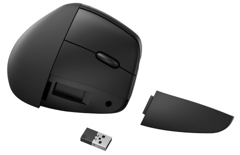 Mysz bezprzewodowa HP 925 Ergonomic Vertical czarna, pionowa ergonomiczna, odbiornik USB lub Bluetooth 5.3 6H1A5AA