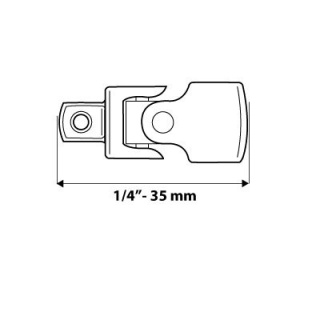 PRZEGUB CARDANA wykonany z wytrzymałej stali chromowo-wanadowej 1/4'' 08-255 NEO TOOLS