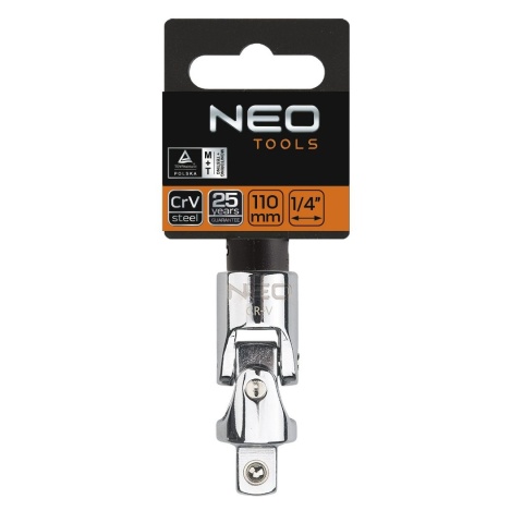 PRZEGUB CARDANA wykonany z wytrzymałej stali chromowo-wanadowej 1/4'' 08-255 NEO TOOLS