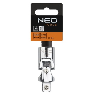 Przegub uniwersalny do nasadek z wytrzymałej stali chromowo-wanadowej 3/8" 08-154 NEO TOOLS