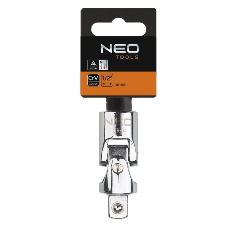 Przegub uniwersalny z wytrzymałej stali chromowo-wanadowej 1/2" 08-551 NEO TOOLS