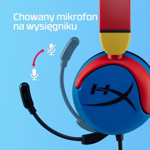 Słuchawki przewodowe gamingowe nauszne HyperX Cloud Mini Multicolor dla dzieci, głośność do 85dB, 7G8F3AA