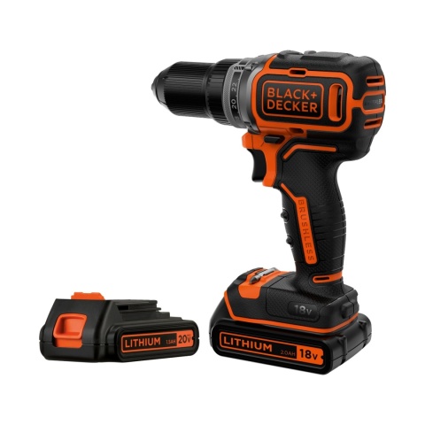 Wkrętarka akumulatorowa 18V 52Nm 2x2Ah bezszczotkowa Black Decker BL186K1B2