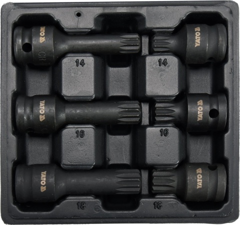 ZESTAW KLUCZY TRZPIENIOWYCH NASADKI UDAROWE SPLINE 1/2" 6 SZTUKI YT-10652 YATO