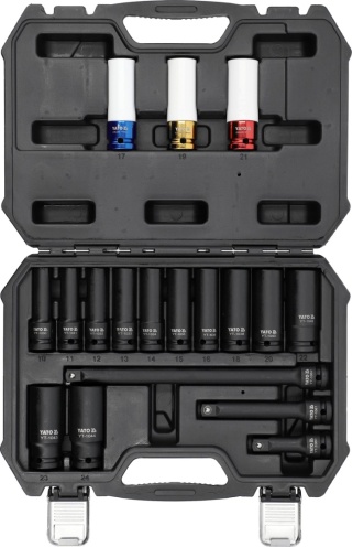 ZESTAW NASADEK UDAROWYCH DŁUGICH 1/2'' 18 SZTUK YATO YT-10566