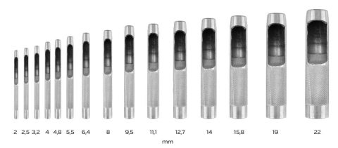 Zestaw 15 przebijaków do wycinania otworów średnica 2-22 mm etui NEO TOOLS