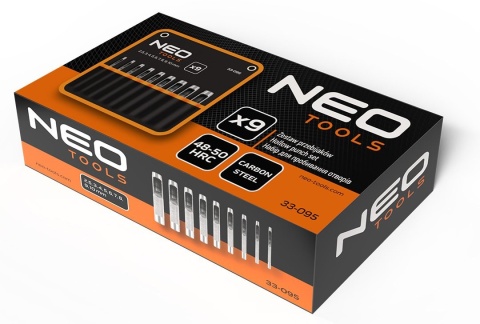 Zestaw 9 przebijaków do wycinania otworów średnica 2,5-10mm etui NEO TOOLS