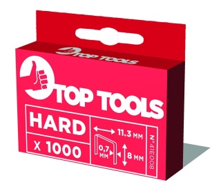 Zszywki galwanizowane utwardzane TYP J 8 mm 1000 sztuk 41E008 TOP TOOLS
