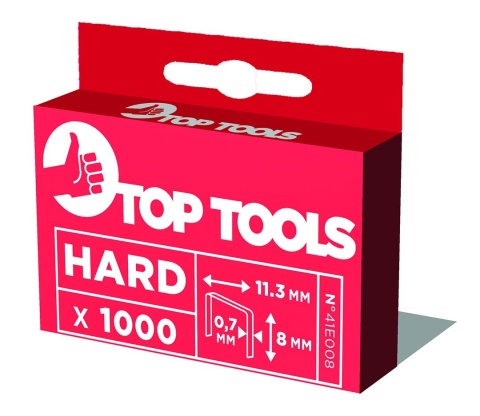 Zszywki galwanizowane utwardzane TYP J 8 mm 1000 sztuk 41E008 TOP TOOLS