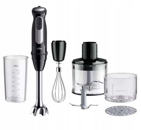 Blender ręczny MultiQuick 5 Pro 1000 W szybki i wydajny do miksowania i siekania BRAUN MQ55254M