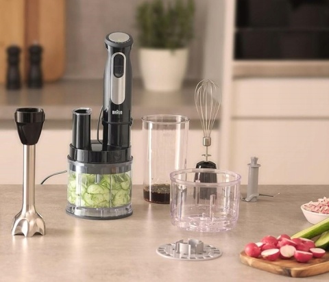 Blender ręczny MultiQuick 5 Pro 1000 W szybki i wydajny do miksowania i siekania BRAUN MQ55254M
