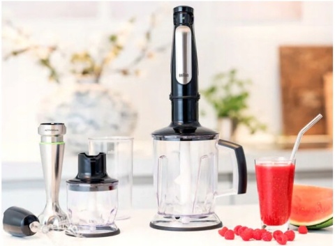 Blender ręczny ruchome ostrze aktywne blendowanie 1000 W MultiQuick czarny Braun MQ7045