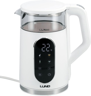 CZAJNIK ELEKTRYCZNY 2200W 1,7 L BIAŁY Z REGULACJĄ TEMPERATURY 40-100°C LUND 68224