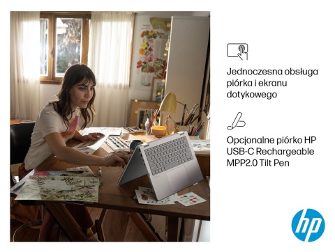 Dotykowy 2w1 HP OmniBook 5 Flip 14 2K IPS Intel Core 5 120U 10-rdzeni 16GB LPDDR5 512GB SSD NVMe Windows 11 Active Pen