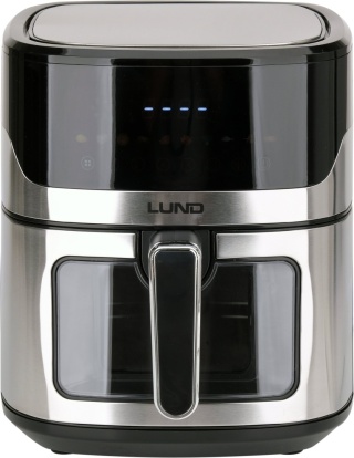 FRYTKOWNICA BEZTŁUSZCZOWA AIR FRYER FRYTOWNICA ZDROWE I SZYBKIE SMAŻENIE 1600 W 6,5 L CZARNA LUND