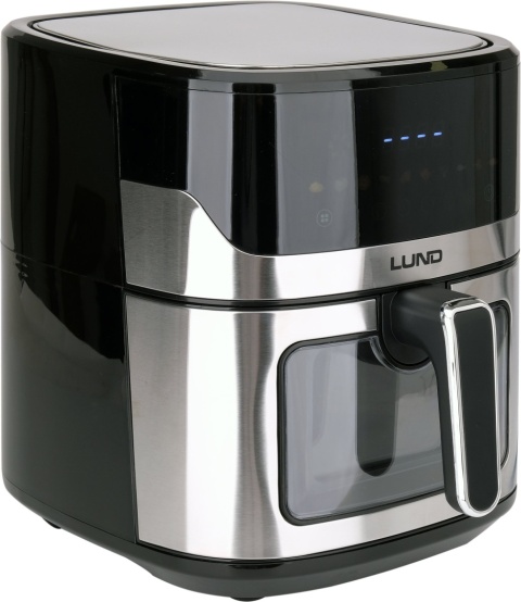 FRYTKOWNICA BEZTŁUSZCZOWA AIR FRYER FRYTOWNICA ZDROWE I SZYBKIE SMAŻENIE 1600 W 6,5 L CZARNA LUND