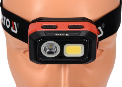 LATARKA CZOŁOWA LED NA AKUMULATOR BATERIE CZUJNIK RUCHU 500 LM IP54 YATO YT-08593
