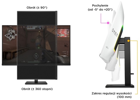 Monitor HP OMEN Transcend 32 4K Gaming UltraHD QD-OLED 240Hz HDR 31.5 cali 3840x2160 HDMI DisplayPort USB-C 9R181AA