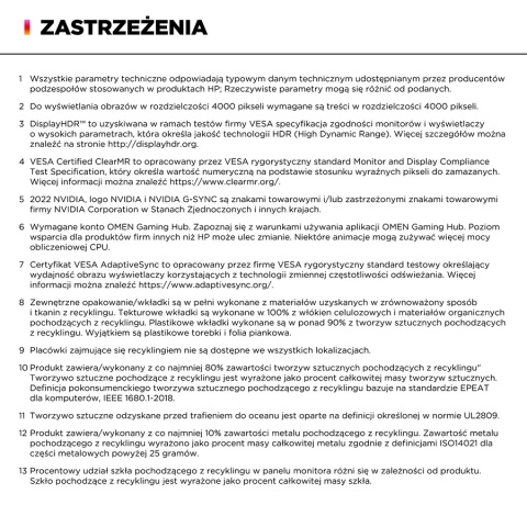 Monitor HP OMEN Transcend 32 4K Gaming UltraHD QD-OLED 240Hz HDR 31.5 cali 3840x2160 HDMI DisplayPort USB-C 9R181AA