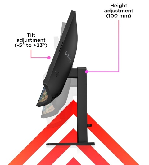 Monitor HP Omen 34c Curved Gaming WQHD VA 165Hz HDR 400 34 cale 3440x1440 HDMI DisplayPort VESA AMD FreeSync