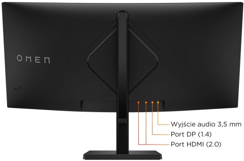 Monitor HP Omen 34c G2 Curved Gaming WQHD VA 180Hz HDR 400 34 cale 3440x1440 HDMI DisplayPort VESA AMD FreeSync