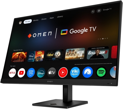 Monitor Smart HP OMEN 32x 4K Gaming UltraHD IPS 144Hz HDR 31.5 cali 3840x2160 Google TV HDMI DisplayPort USB-C 99Z68AS 99Z68E9