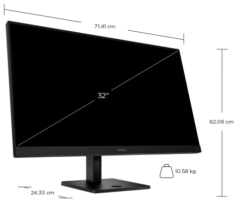 Monitor Smart HP OMEN 32x 4K Gaming UltraHD IPS 144Hz HDR 31.5 cali 3840x2160 Google TV HDMI DisplayPort USB-C 99Z68AS 99Z68E9