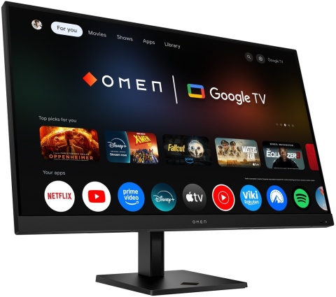 Monitor Smart HP OMEN 32x 4K Gaming UltraHD IPS 144Hz HDR 31.5 cali 3840x2160 Google TV HDMI DisplayPort USB-C 99Z68AS 99Z68E9