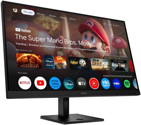 Monitor Smart HP OMEN 32x 4K Gaming UltraHD IPS 144Hz HDR 31.5 cali 3840x2160 Google TV HDMI DisplayPort USB-C 99Z68AS 99Z68E9