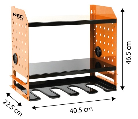 PÓŁKA NA ELEKTRONARZĘDZIA AKUMULATOROWE z malowanej proszkowo blachy stalowej 84-199 NEO TOOLS
