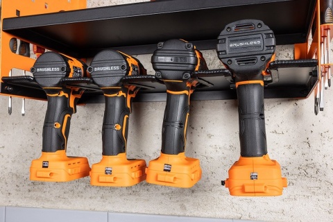 PÓŁKA NA ELEKTRONARZĘDZIA AKUMULATOROWE z malowanej proszkowo blachy stalowej 84-199 NEO TOOLS