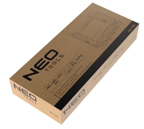 PÓŁKA NA ELEKTRONARZĘDZIA AKUMULATOROWE z malowanej proszkowo blachy stalowej 84-199 NEO TOOLS