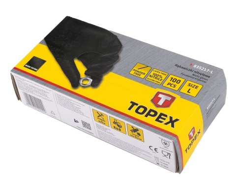 RĘKAWICE NITRYLOWE 100 SZTUK ROZMIAR L 83S217-L TOPEX